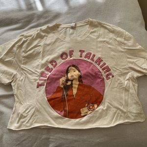 LEON tired of talking cropped t shirt